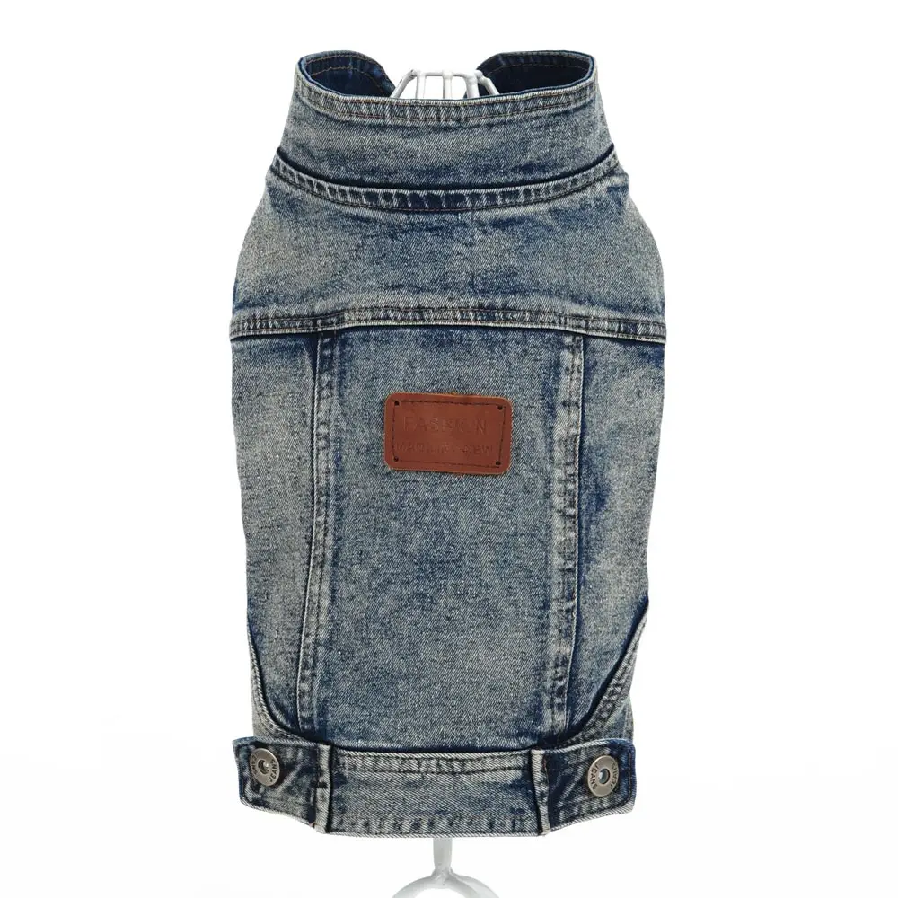 Куртка для собак джинсы куртка на весну осень зиму жилет пудель Бишон фриз одежда