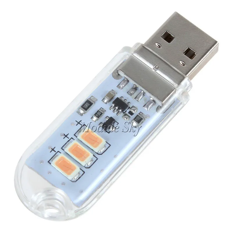 1 шт. 5 в USB 3 светодиода SMD белый/теплый свет s лампа для кемпинга светильник льник