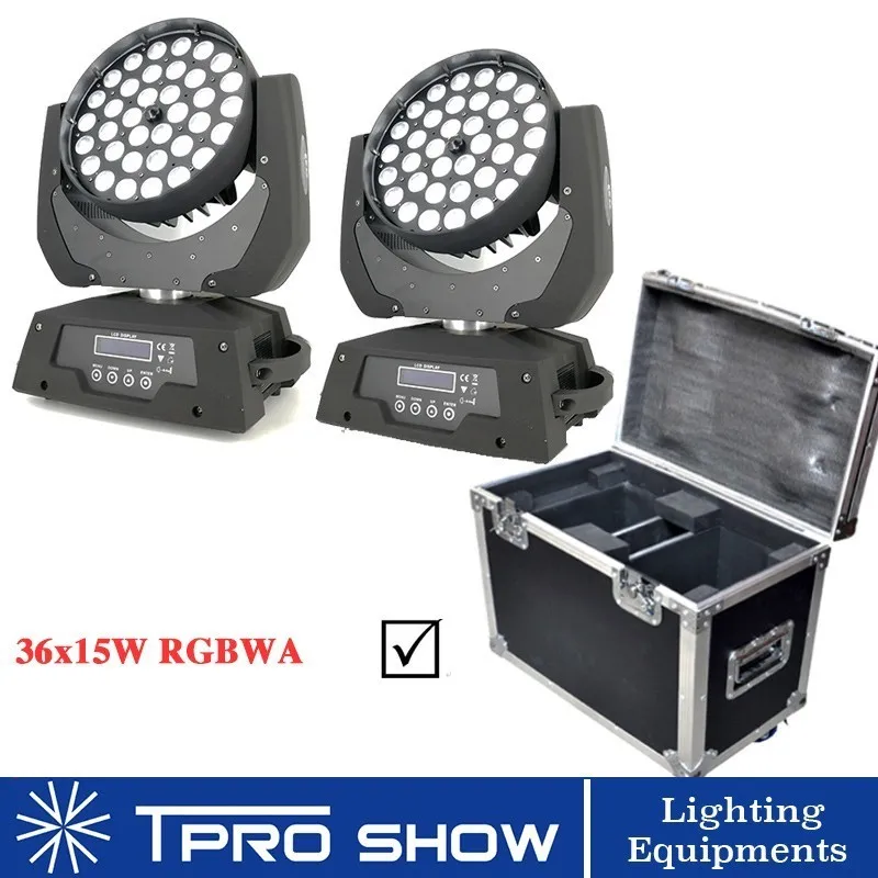 RGBWA 5in1 36x18 Вт Zoom светодиодный прожектор с подвижной головкой RGBWA UV 6в1 сценический светильник Dj оборудование для мобильного Dj диско 2 шт. 1 F светильник чехол RGBW/RGBWA - Цвет: RGBWA 5in1