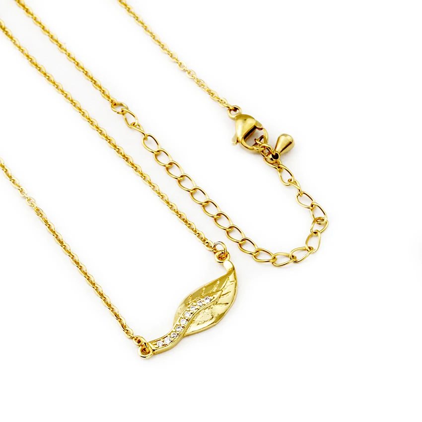 Великолепная сказка ярко любовь CZ лист кулон Цепочки и ожерелья Lucky Charm Цепи для