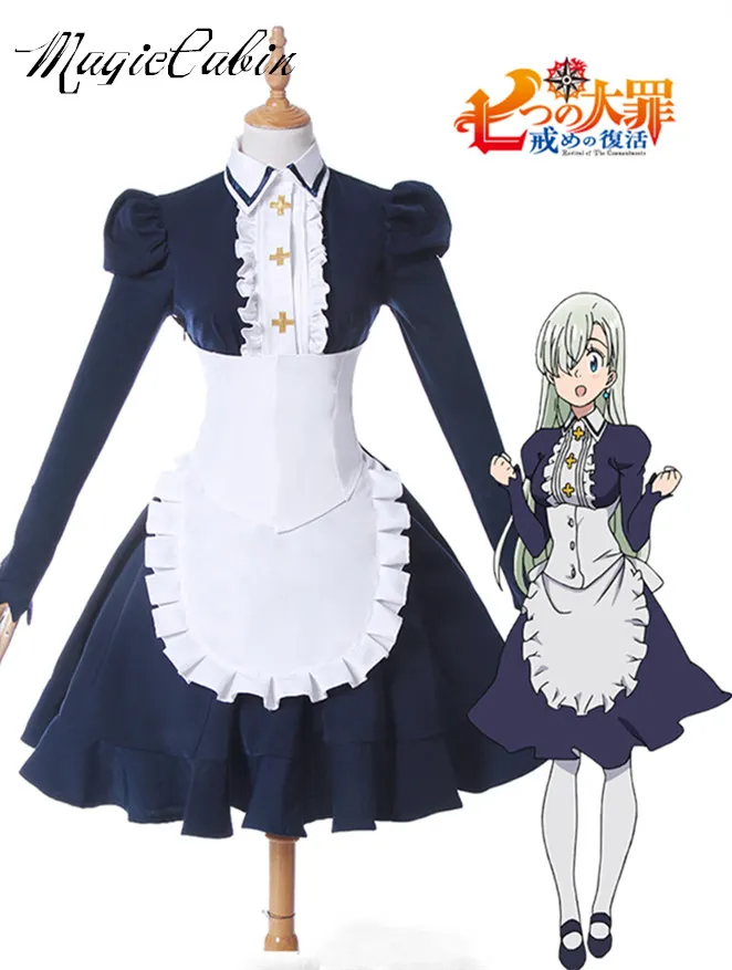 Японское аниме Nanatsu no Taizai: Imashime Fukkatsu Elizabeth Liones костюм для косплея платье горничной