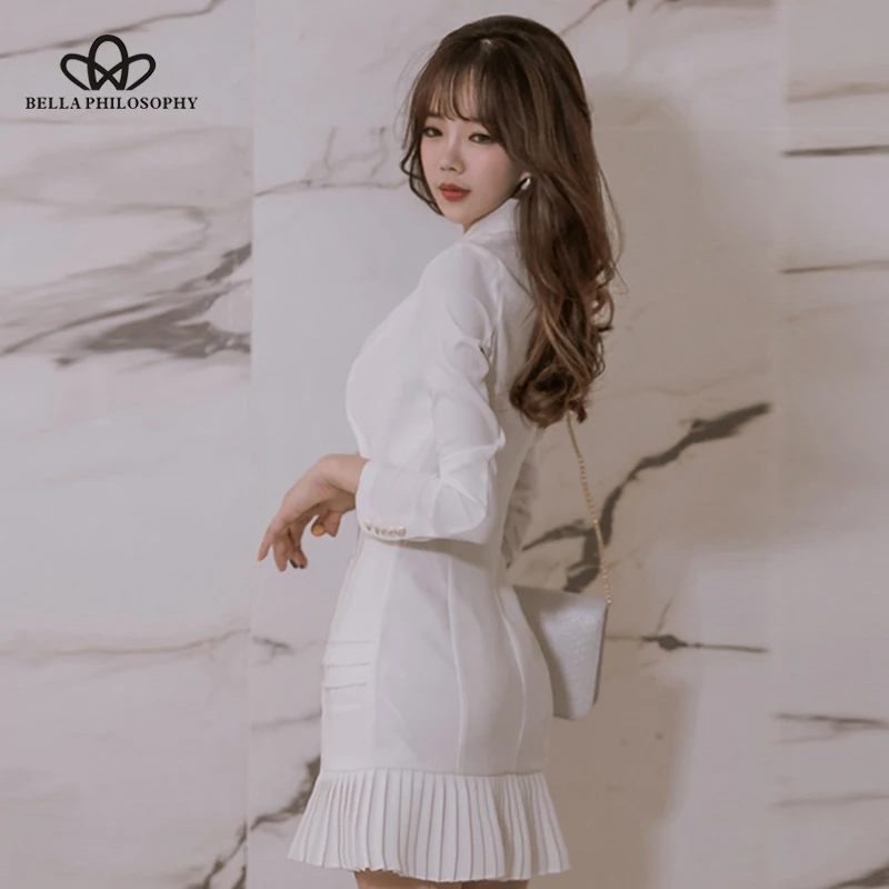 Bella philosophy, женские блейзеры, куртки, OL, двубортный, длинный, Dames, Блейзер, для девушек, блейзер с длинным рукавом, Повседневная Верхняя одежда размера плюс