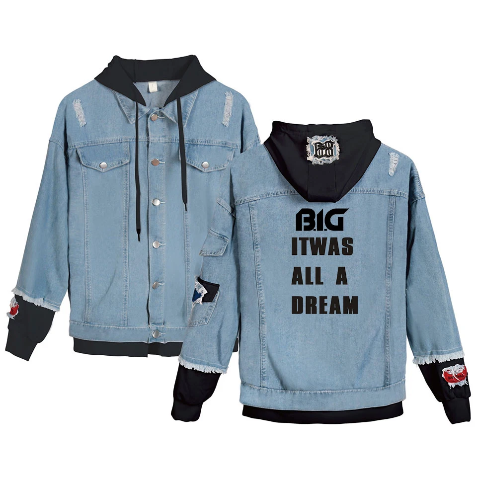 Джинсовая стеганая куртка BIGGIE Пальто Harajuku B.I.G джинсовые толстовки одежда для