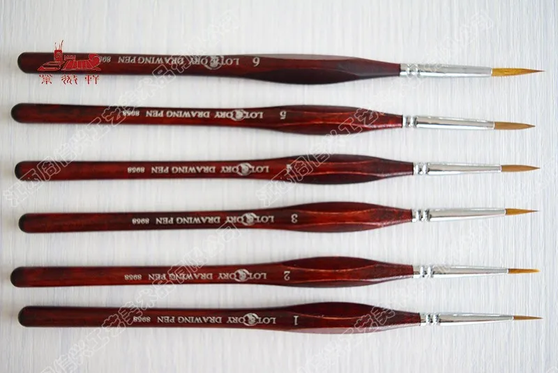 Кисти для акварели 6 шт./компл. кисти рисования с деревянной ручкой в форме алмаза