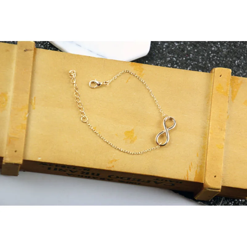 Модные золотые Браслеты восемь Бесконечность для женщин подарок Оптовая продажа