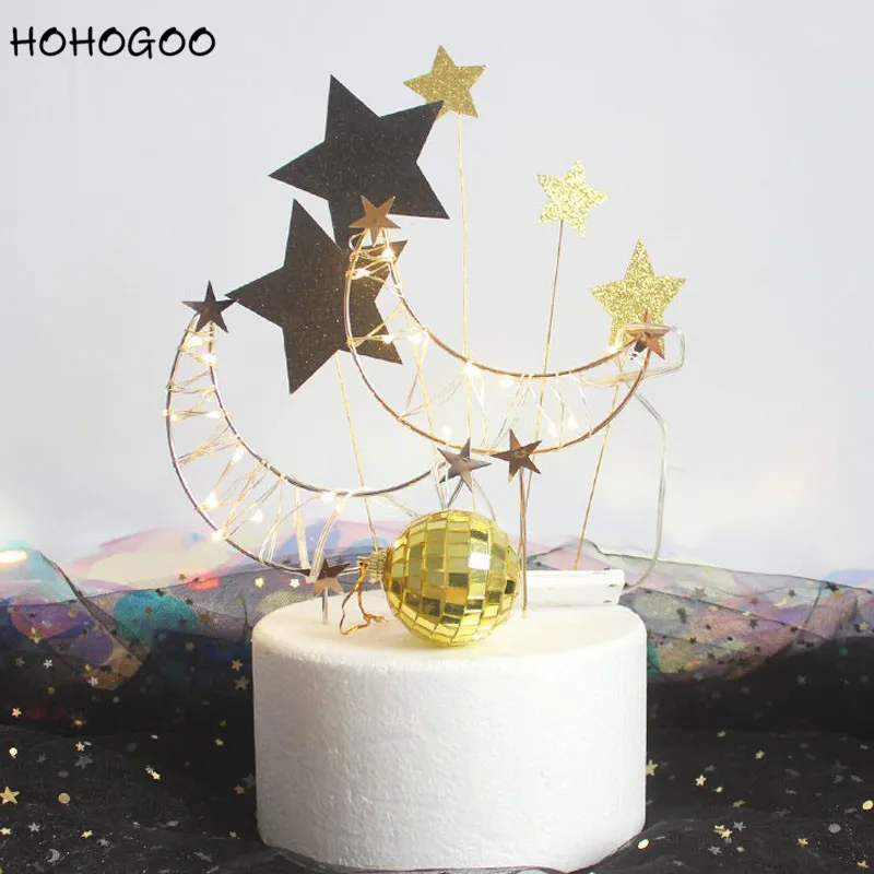 HOHOGOO 1 шт. Топпер для торта на день рождения золото серебро железо искусство Форма