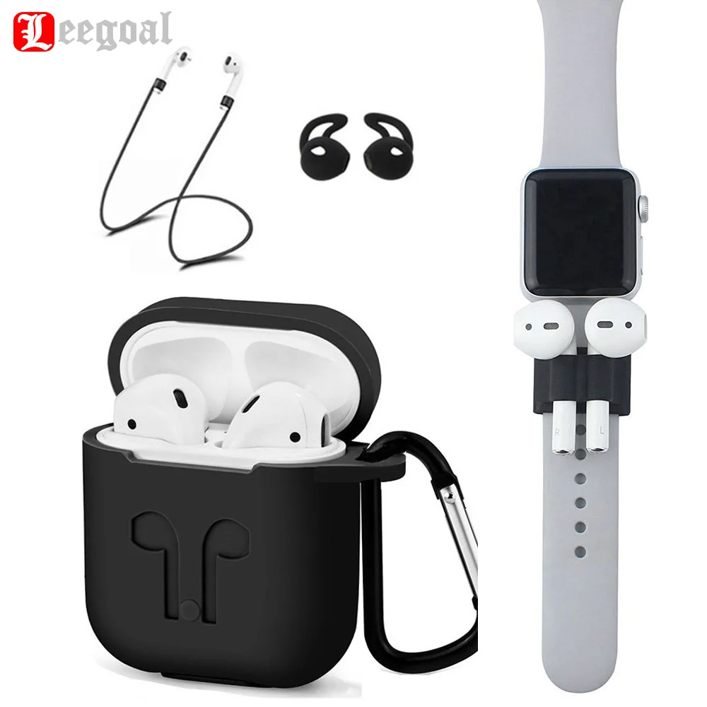 Leegoal Silicone Case Protective Cover With Hook Anti-lost Strap Rope Holder Ear Plug Earbuds For Airpods | Электроника