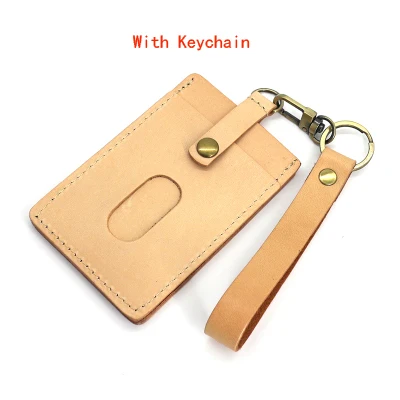 Khaki-Keychain Alisara ID Чехол для бейджа топ из воловьей кожи выдвижной ремешок вертикальный ID держатель Брелок Бизнес автобус Имя тег держатели для ключей - Цвет: Khaki-Keychain