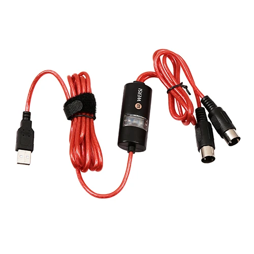 RED Usb-кабель MIDI-OUT конвертер USB в 2 MIDI интерфейс кабель-адаптер для ПК музыкальная клавиатура Синхронизация для Windows и Mac iOS клавиатура - Цвет: RED