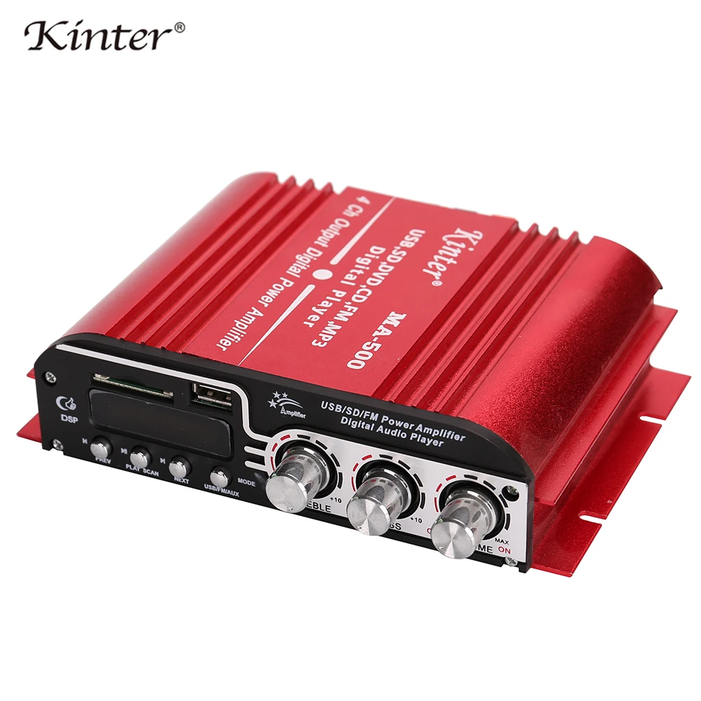 Kinter MA-500 звуковые усилители аудио 4 канала для динамиков Hifi стерео с SD USB Bluetooth FM радио управление громкостью басов