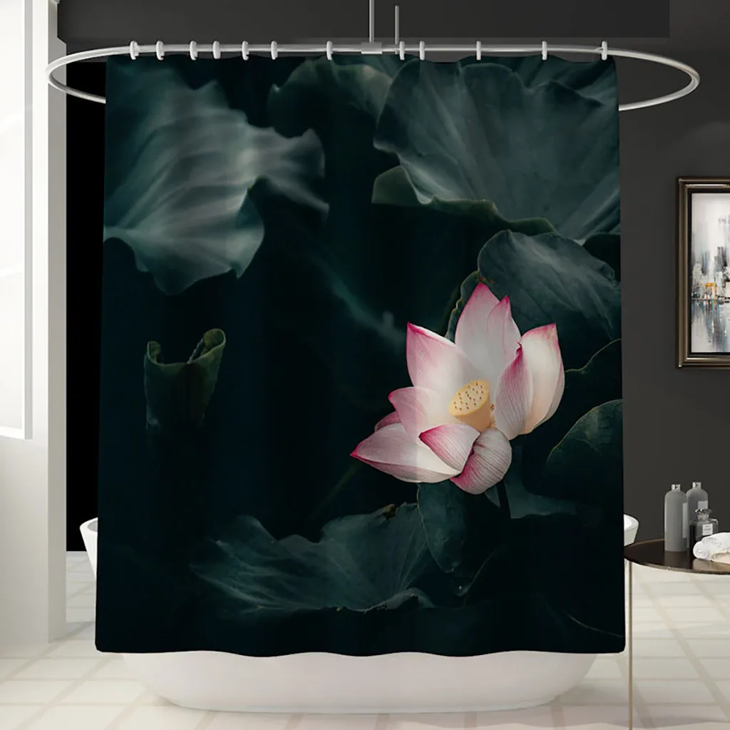 Ouneed набор штор для душа 4 шт. Нескользящие красивые цветочный узор туалет