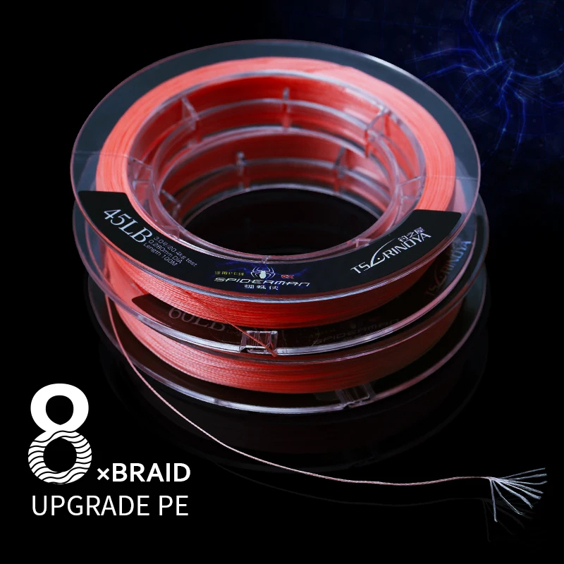 

Tsurinoya SPIDER 100m 8 Strands Braided PE Fishing Line Multifilament 12-80 LB Super Strong Braided Wire