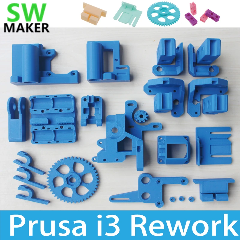 Набор пластиковых деталей Reprap Prusa i3 для 3D принтера PLA синий цвет бесплатная