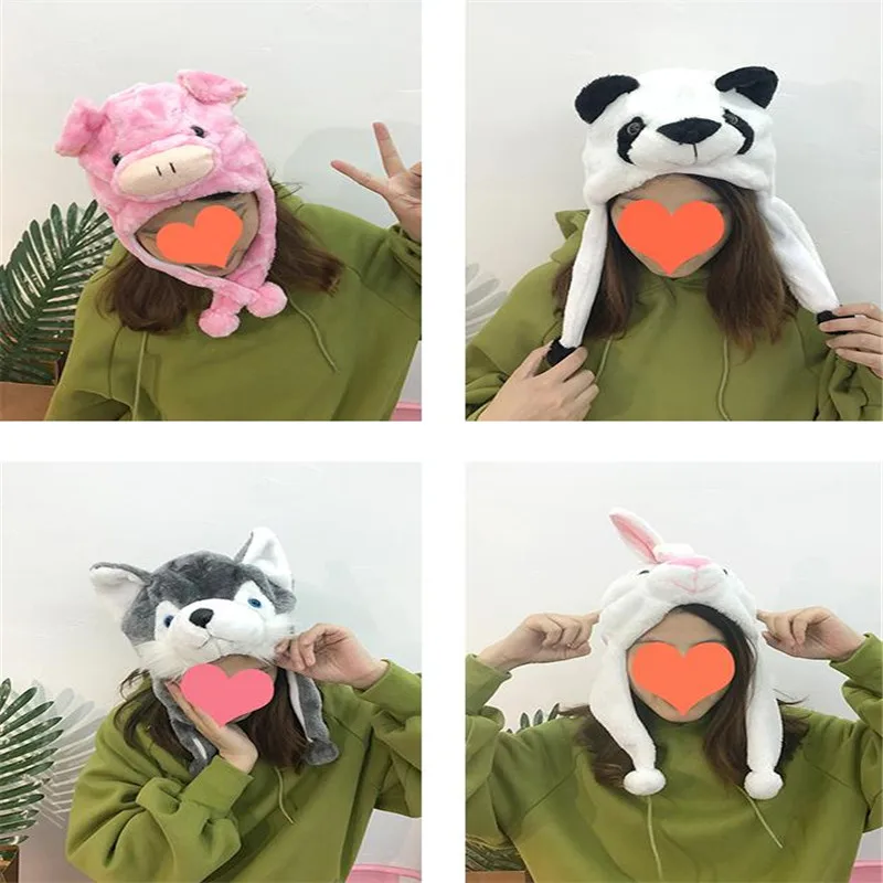 Cartoon animal cute plush powder piglet hat photo props cosplay toy Christmas Halloween birthday party dress up |