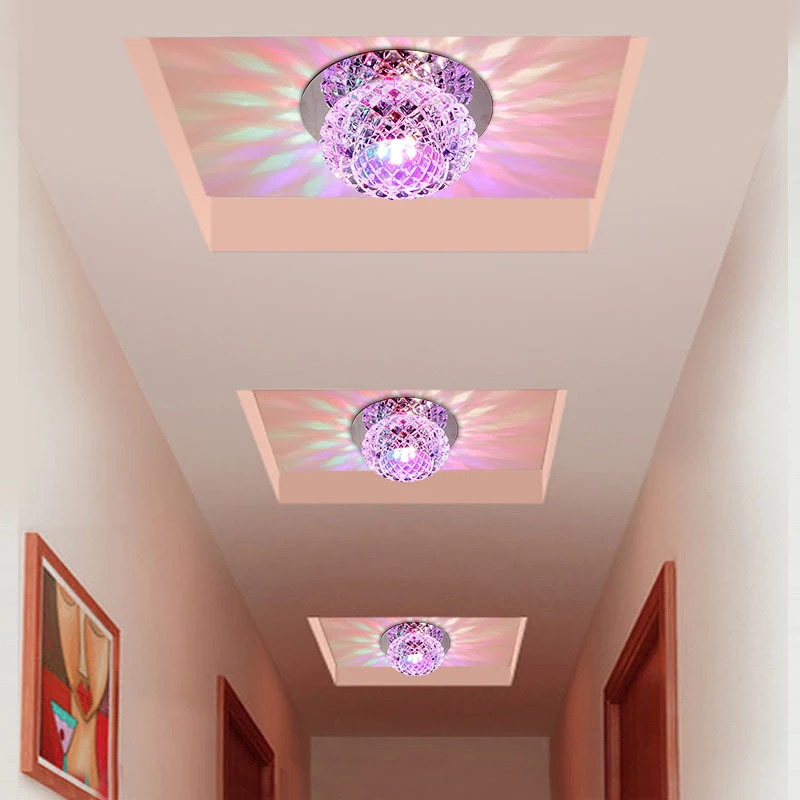 AC110V 220V montaje de superficie cristal 5W proyectores Led para techo lámparas de porche luz para interior dormitorio hogar iluminación DA