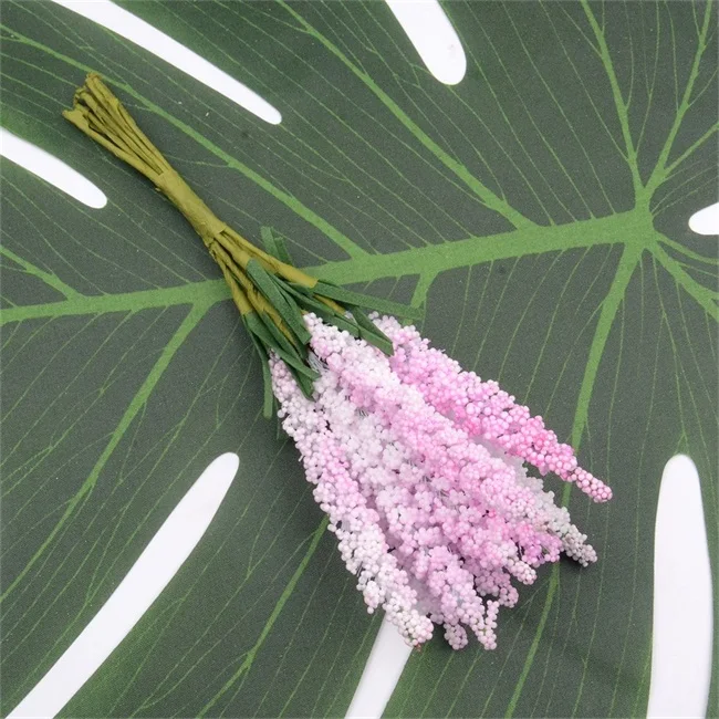 pink 50 шт. искусственный мини Лавандовый Поролоновый букет цветов Для свадебное украшение цветок Скрапбукинг DIY ВЕНОК дешевые искусственные розы - Цвет: pink