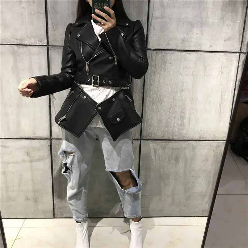 Женская куртка из натуральной кожи овечьей кожи|skins women|skin lambskin leather jacket |