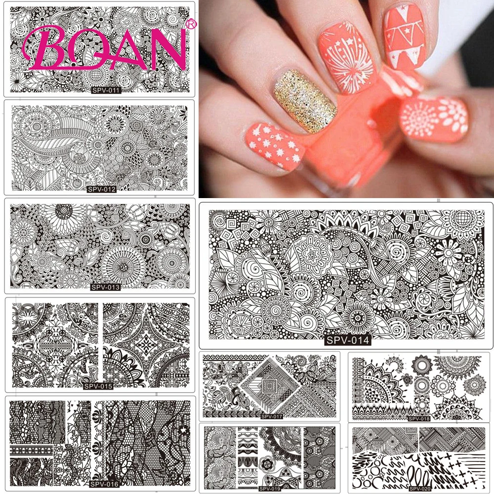 1 шт. трафарет для стемпинга ногтей 12 х6 см|stamping template|nail stamping templatedesign templates |