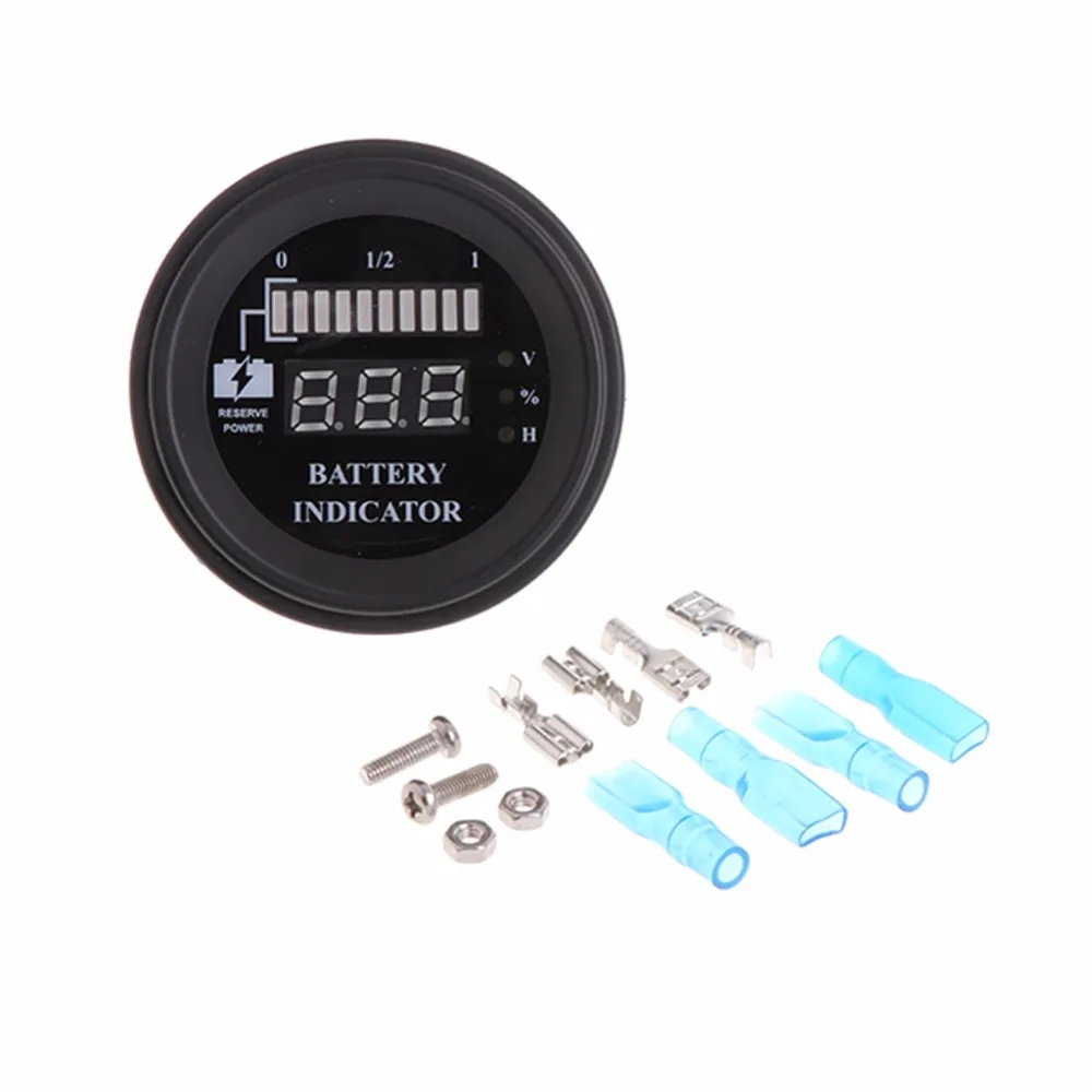 Round 5-100V LED Digital Battery Indicator Discharge Gauge Hourly Load Meter Batteries Testers Tools | Инструменты