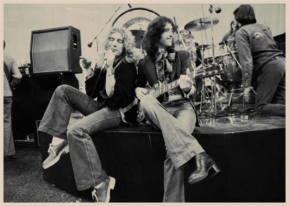 Золотой Led Zeppelin рок-музыка постеры для украшения дома в винтажном стиле настенные наклейки для дома Художественный бренд MU22 - Цвет: Золотой