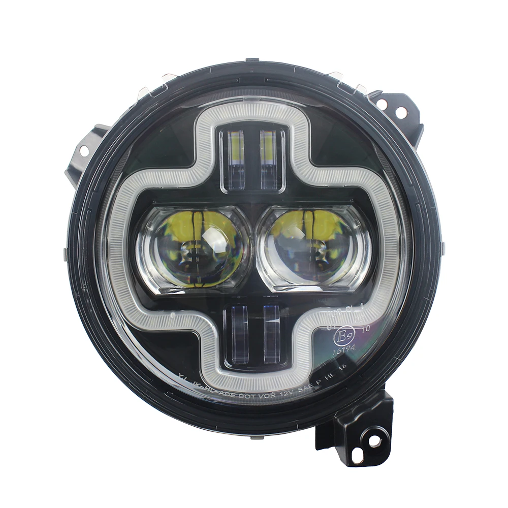 Автомобильные фары 9 дюймов круглый светодиодный фар с белым крестообразное