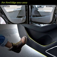 4pcs new interior carbon fiber doors side edge anti kick protection pad sticker for ford edge 2011 2012