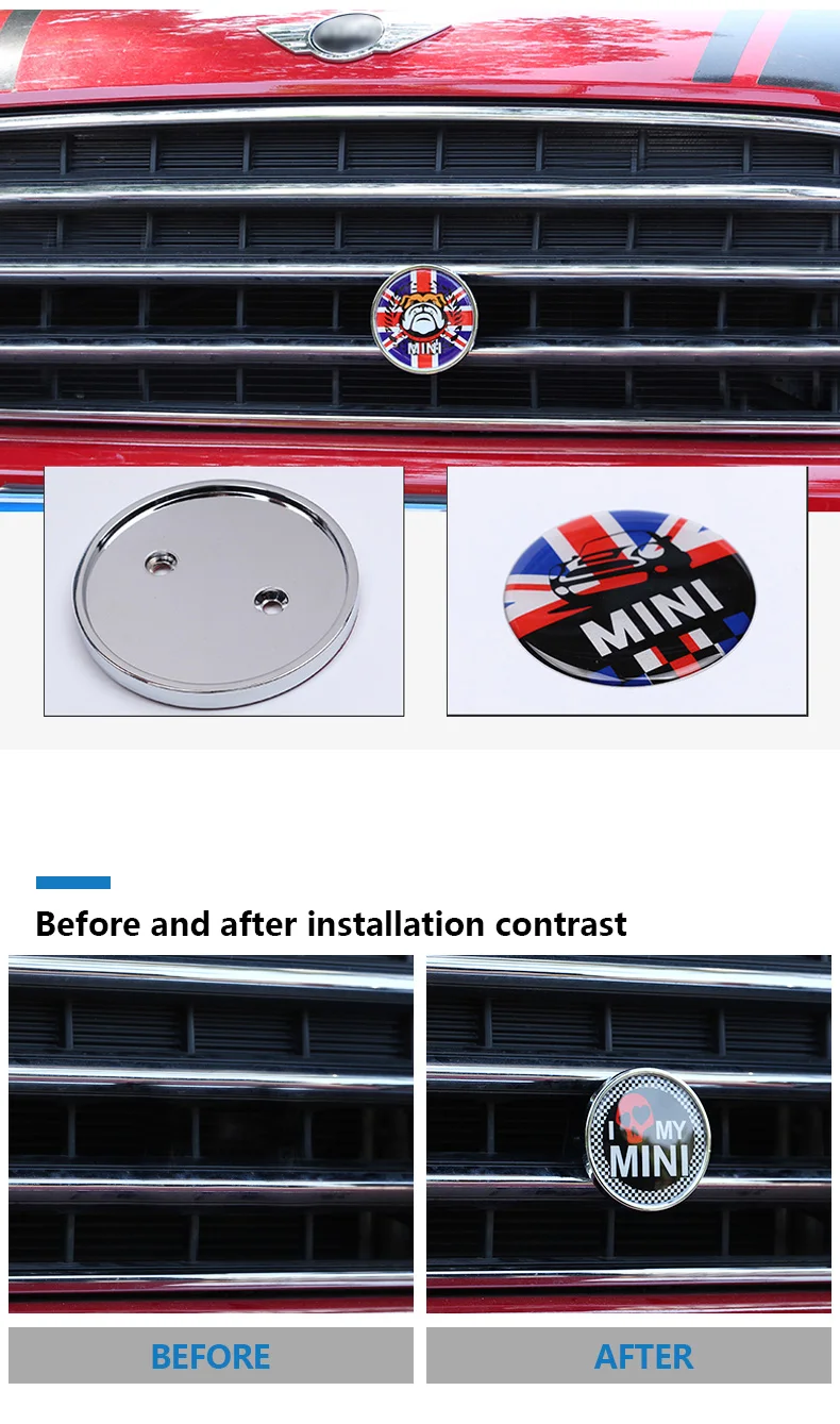 Ambermile автомобиль передний бейдж с эмблемой Grill металлические наклейки для Mini Cooper, Countryman, R55 R56 R50 R53 R60 R61 F54 F55 F56 аксессуары