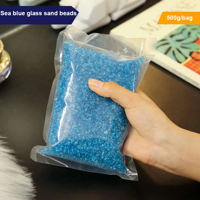 Blue sand beads Инструменты для макияжа Ручка коробка для кистей со стеклом песочные бусины прозрачный макияж Инструменты держатель для хранения чехол можно положить кисти для макияжа - Цвет: Blue sand beads