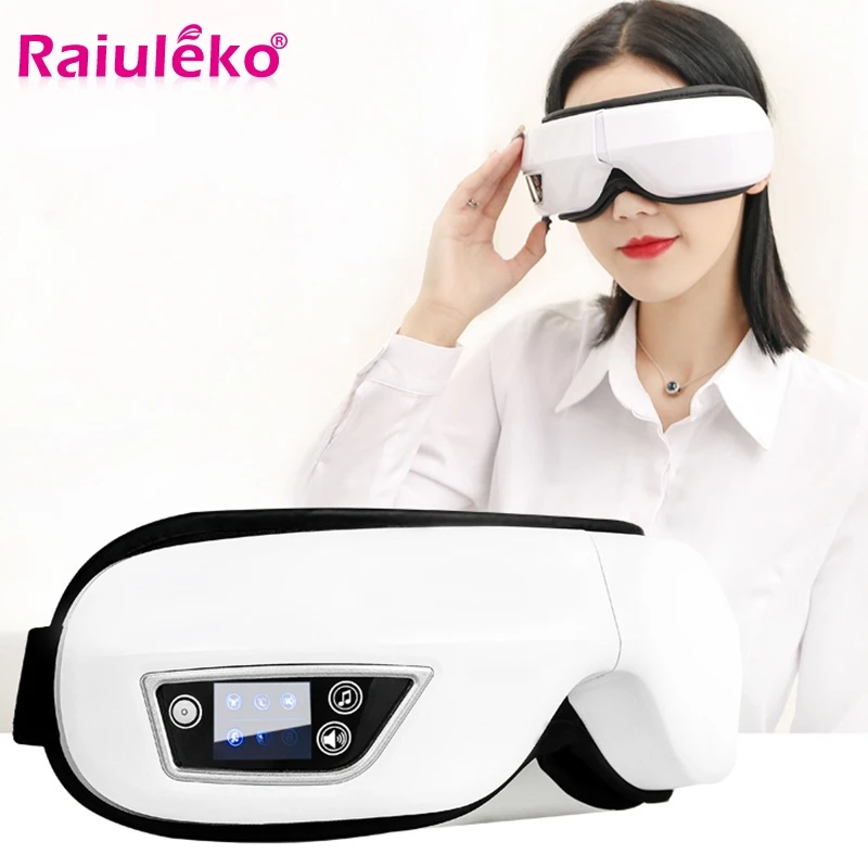 

Электрический массажер для глаз, вибрация, инфракрасный нагрев, терапия, давление воздуха, Bluetooth, музыка, спа-очки для глаз, Снятие напряжени...