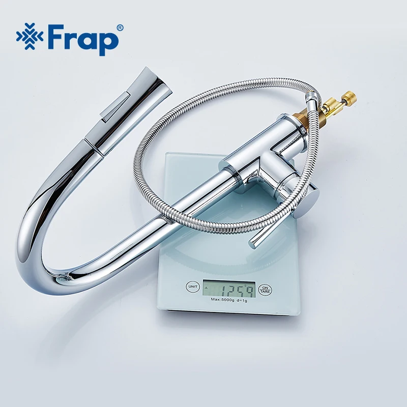 Смеситель кухонный Frap Y40075 латунный хромированный кран с одной ручкой простота в