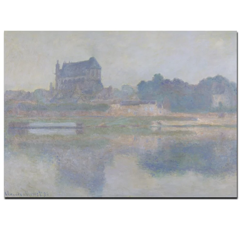 Картина маслом на холсте постер стену с изображением Клода Моне Вернона церкви