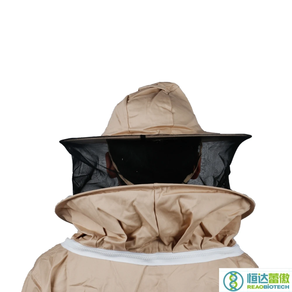 Beekeeper's Protective Suits Beekeeping Apiculture Apricot Zipper and veil Suit with Hat Bee Costume for Beekeeper HDBS-001