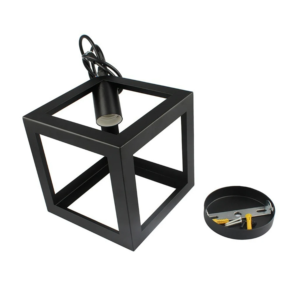 Потолочный светильник в скандинавском стиле с геометрическим кубом железным