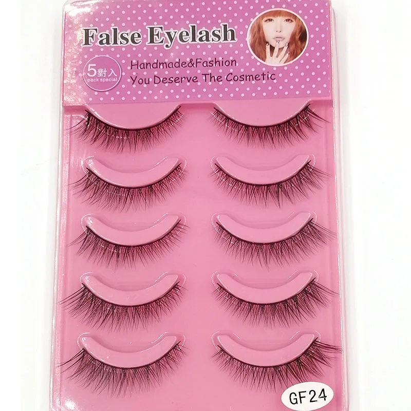 5 пар накладных ресниц натуральный Крест Накладные ресницы ручной работы