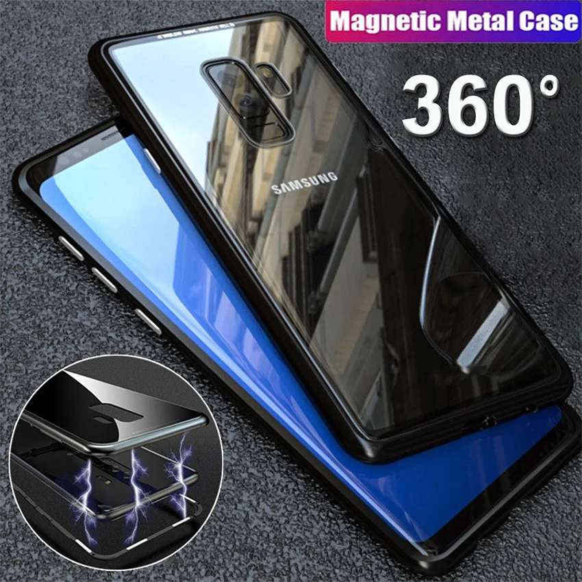 Роскошный Магнитный чехол для samsung Galaxy S7 край S8 S9 Plus Note 8 9 J4 J6 плюс металлическая