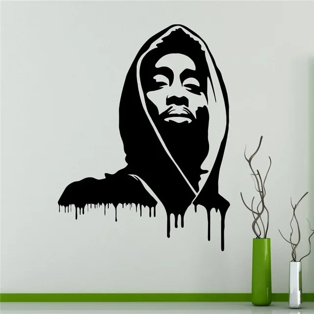 Tupac Shakur Настенная Наклейка 2pac настенная виниловая наклейка Рэпер Хип хоп
