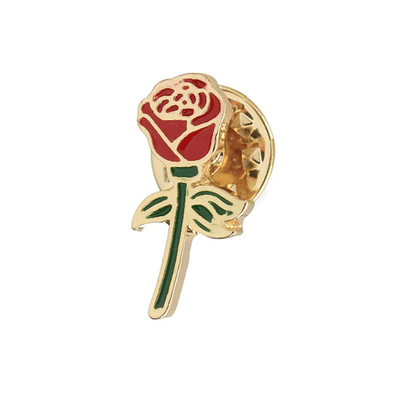 Rose Flower Красочные Радуга кролик оригами звезда брошь мультфильм планета Роза Примечание эмаль булавки джинсовые куртки нагрудные булавки сумка со значком детские ювелирные изделия - Окраска металла: Rose Flower