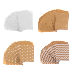 50 шт.упак. 15 см * 10 см волнистая крафт-бумага, пакеты для конфет и печенья, упаковочная сумка, мешок для попкорна, товары для упаковки в день рождения