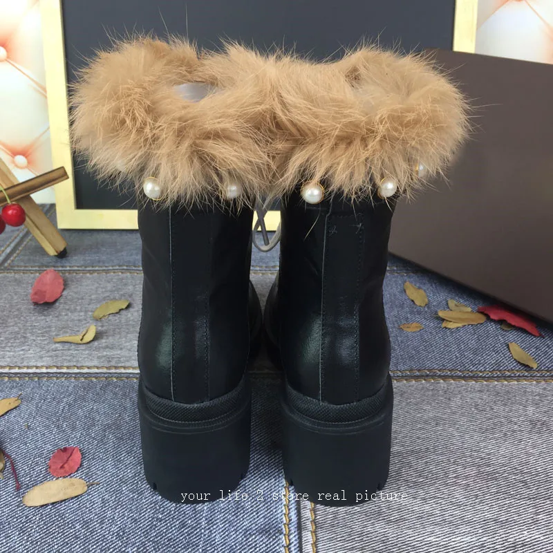 Зимние женские ботинки в байкерском стиле на платформе и высоком каблуке; Botas Mujer; перламутровые зимние ботинки на натуральном меху с перекрестной шнуровкой; женские ботильоны