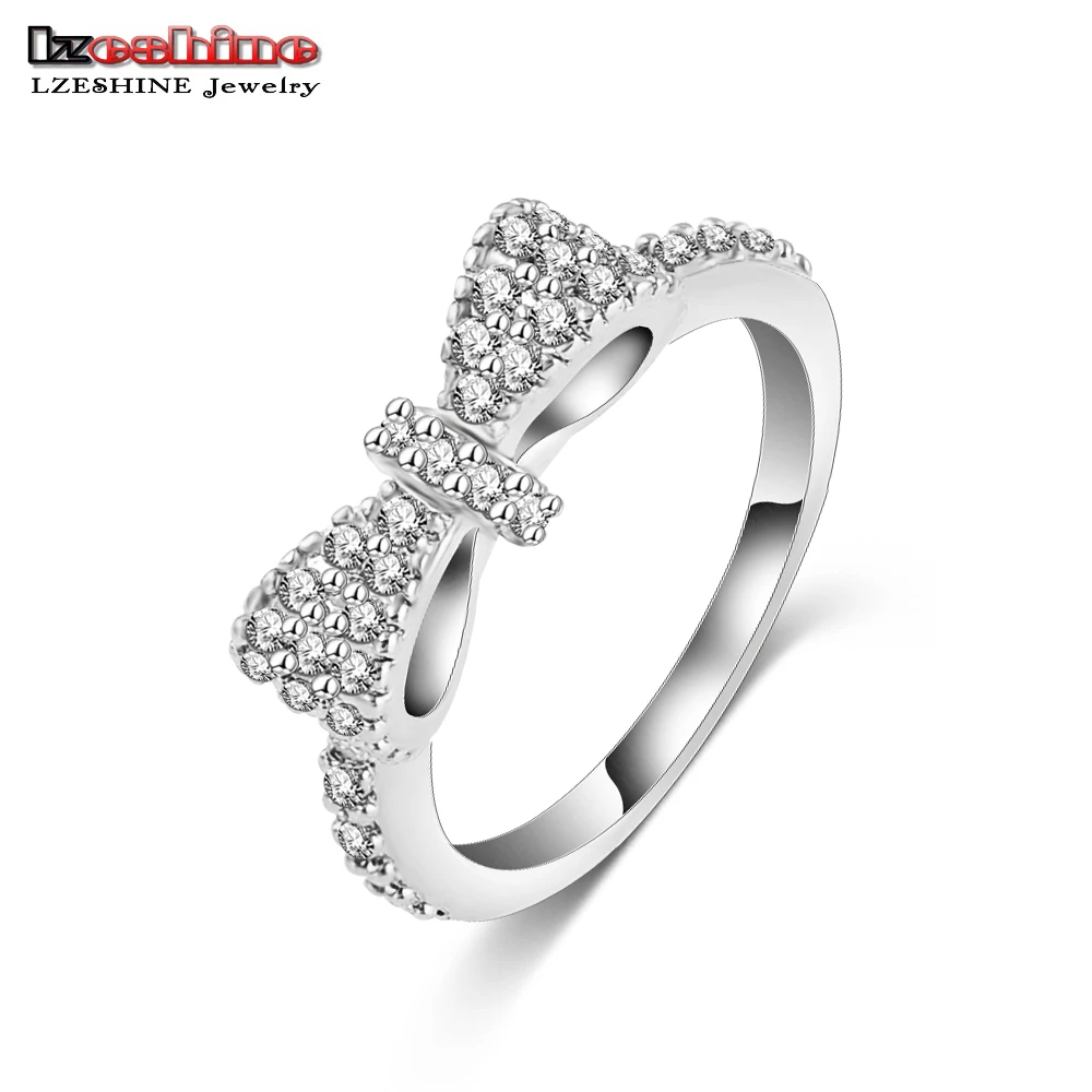 Кольца LZESHINE с красивыми бантами и микроинкрустацией розовым золотом из полных кубических циркониев, романтические для вечеринок, CRI0143-B.