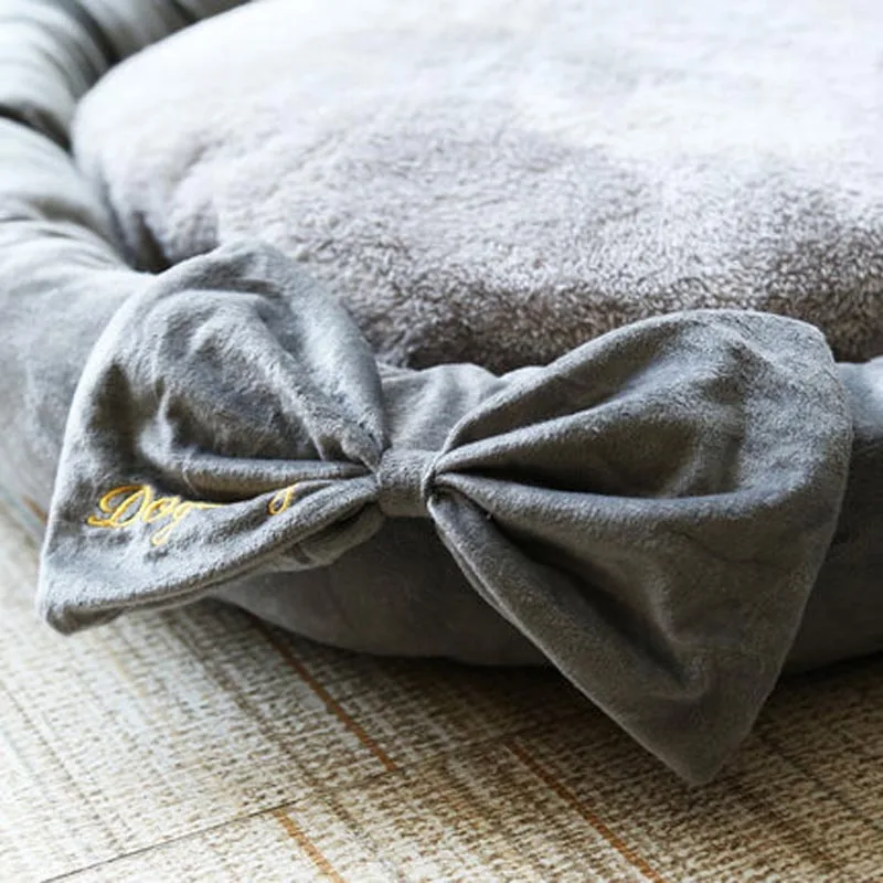 Милый галстук-бабочка дизайн круглая кровать для собаки коврики кошка щенок