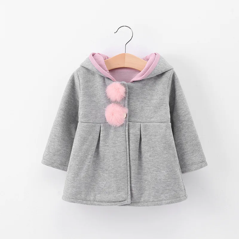 Toddler Girl's Jacket Collection 2019 New Cute Bunny Hooded Coats Girls Clothing Tops Baby Outerwear &amp Coat Rabbit Ear | Детская