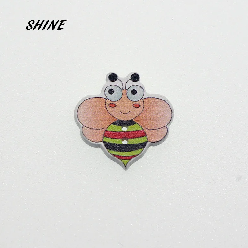 SHINE 12 шт. деревянные швейные пуговицы для скрапбукинга в форме пчелы с 2
