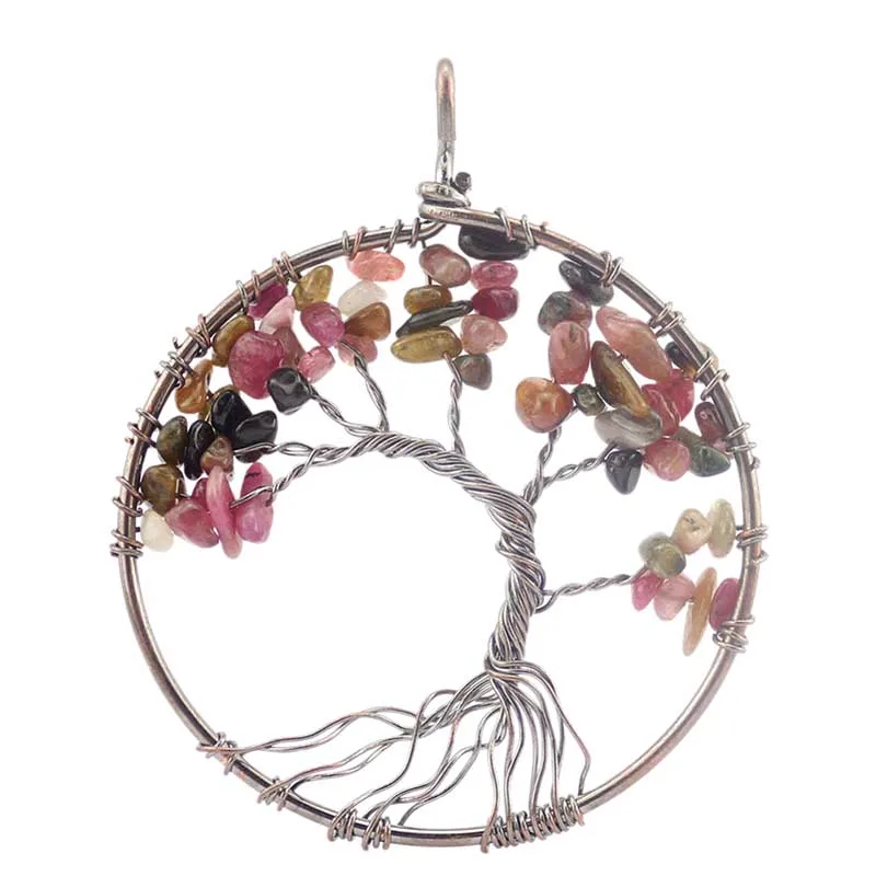 Подвеска Маятник из натурального дерева жизни с натуральным фиолетовым