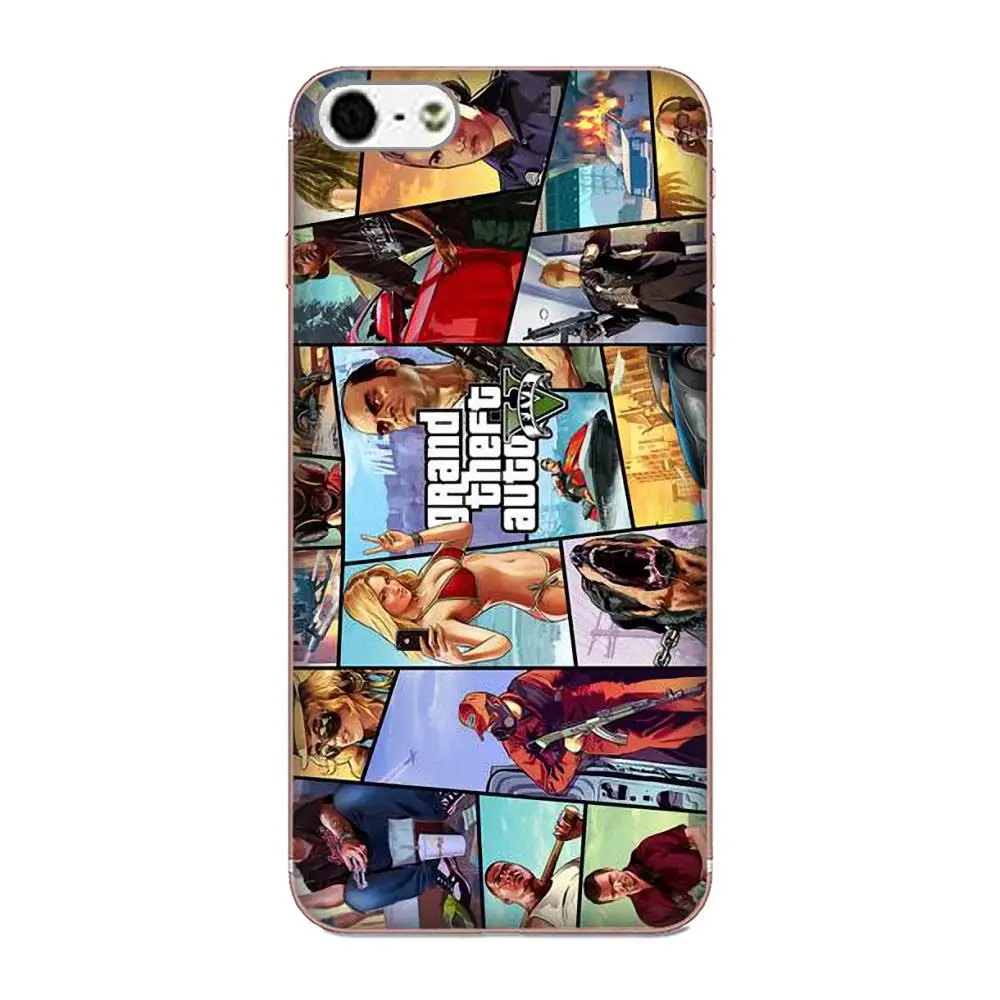 Grand Theft Auto Gta 5 1 мягкий силиконовый прозрачный чехол из ТПУ для Apple iPhone 4 4S 5C 5S SE 6 6S 7 8