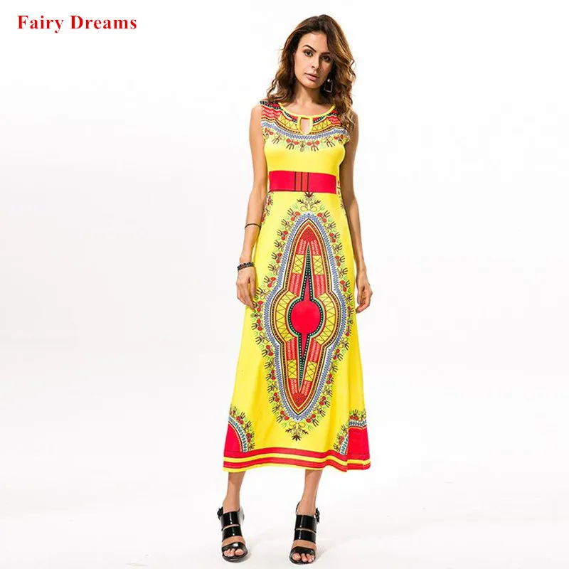 Традиционная африканская одежда Дашики платья в африканском стиле с золотым