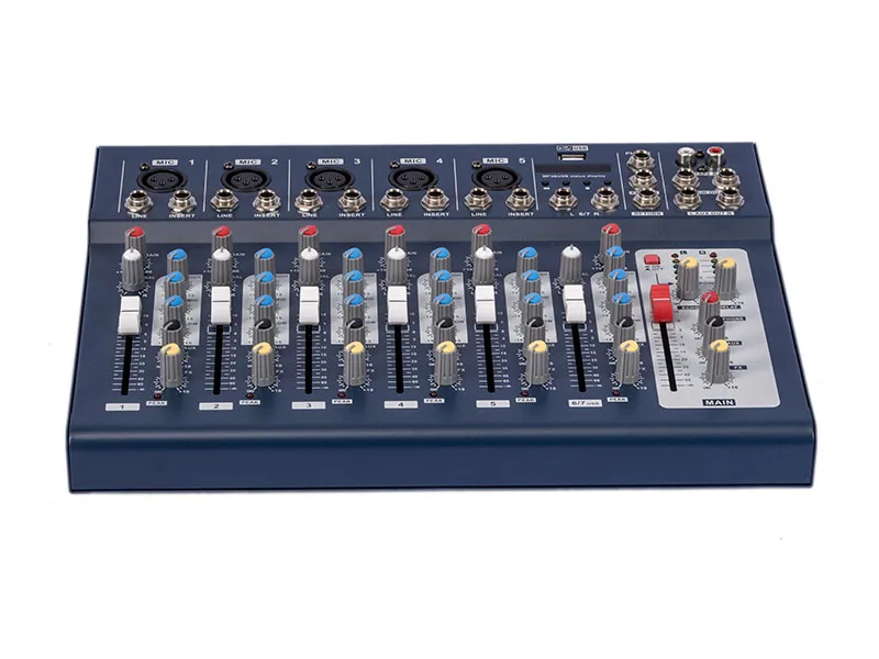 Профессиональный 7-канальный караоке аудио миксер усилитель цифровой Микрофон