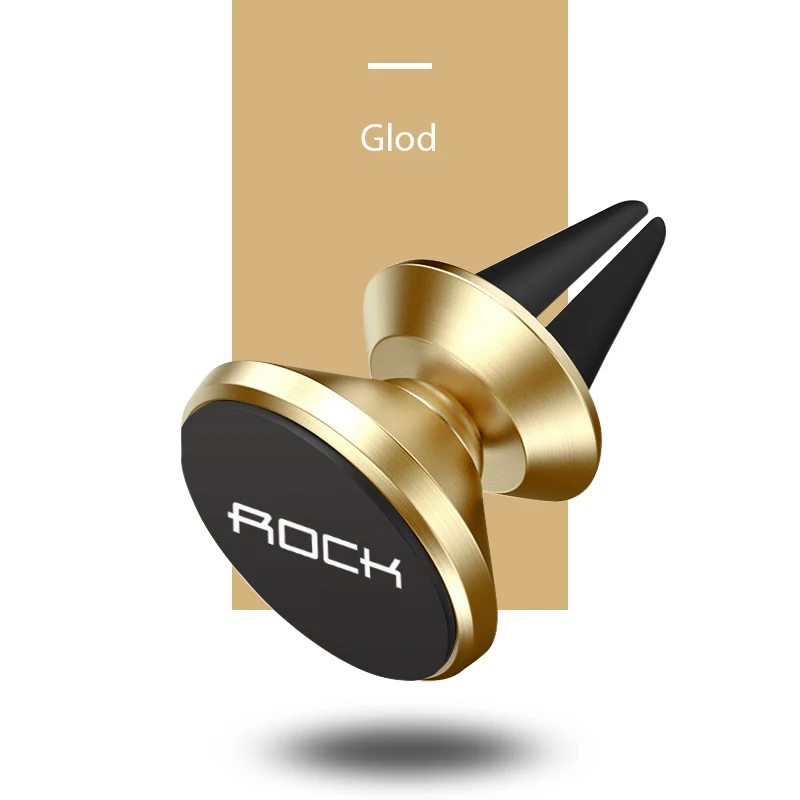 Air Vent Gold Rock Мини магнитный автомобильный держатель для телефона, приборная панель, крепление на вентиляционное отверстие для iPhone, универсальная подставка для смартфона в автомобиле, вращение на 360 градусов - Цвет: Air Vent Gold