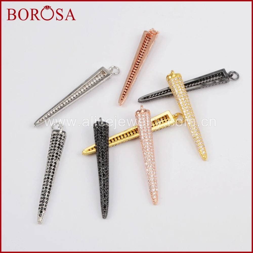 Женская подвеска BOROSA 10 шт. с длинной оплеткой из кубического циркония маленькая