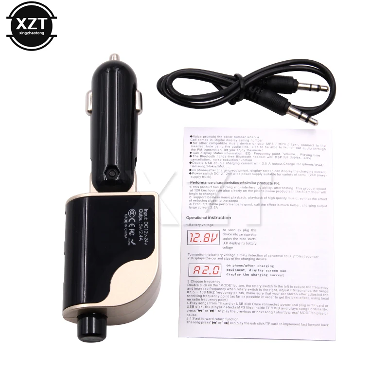1 шт. автомобильное беспроводное зарядное устройство с FM радио 2 USB порта|usb kit|usb